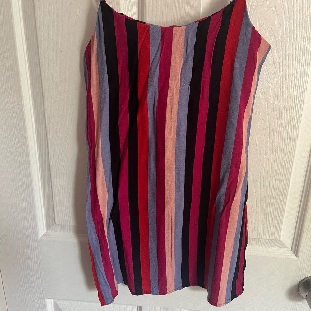 Reformation Multi-Stripe Mini Dress in Red, Pink, Lavender, Black - Picture 6 of 8